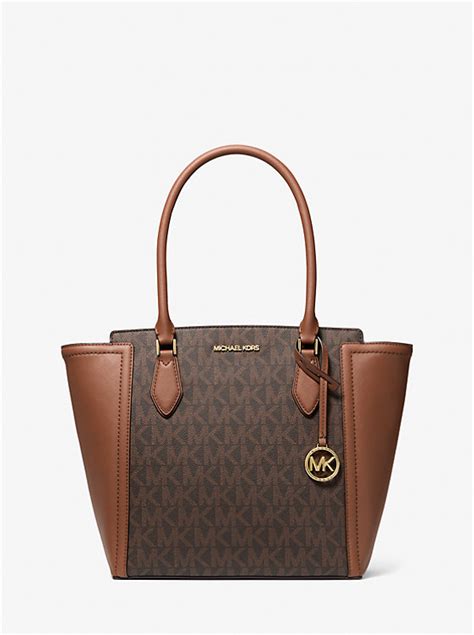 ayden large signature logo tote bag|michael kors ayden bag.